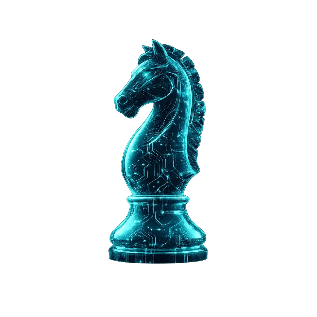Futuristic glass chess king